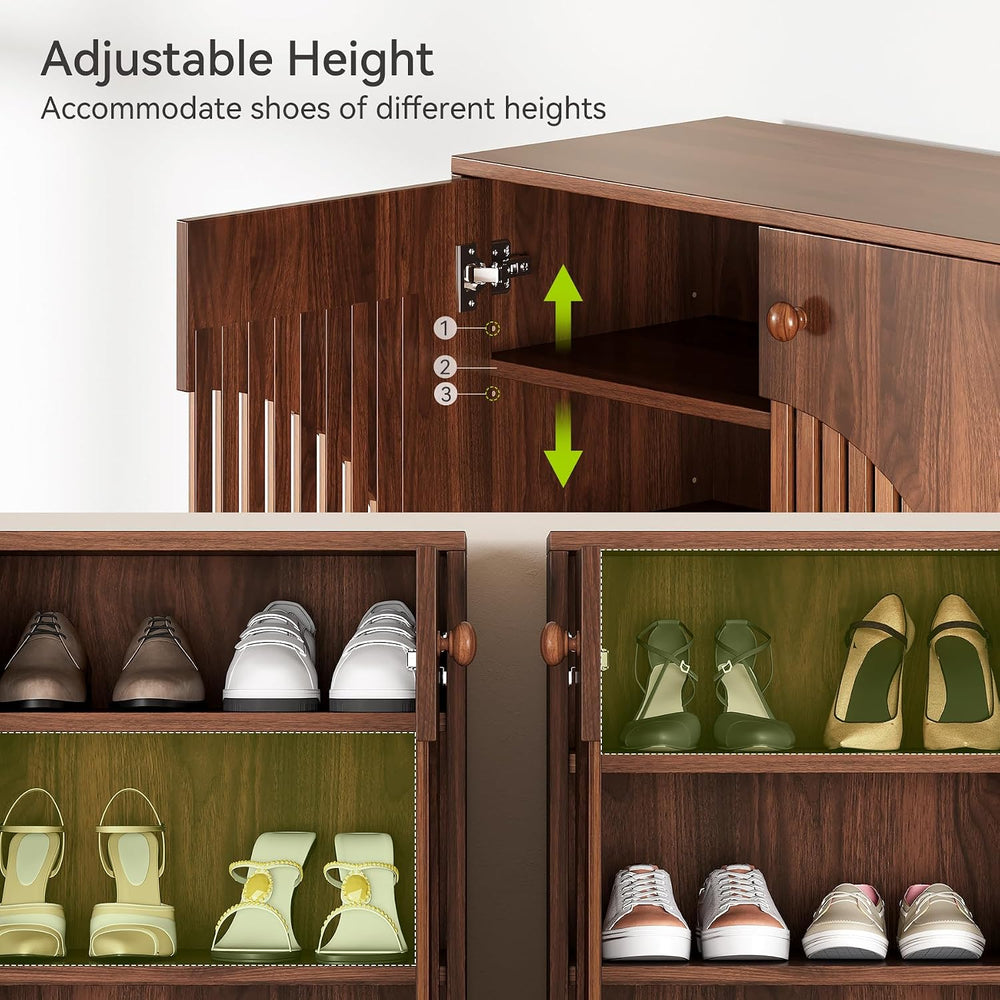 LITTLE TREE 5-Tier Shoe Cabinet, Adjustable Height Shelves, 39.8" Tall F...