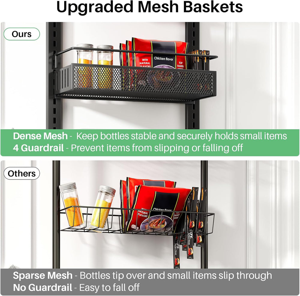 SNTD 8 Tiers Narrow Over the Door Organizer, 12.3"W x 4.7"D x 69&qu...