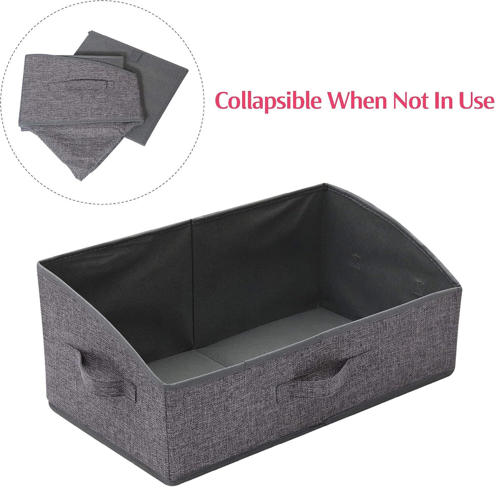 TENABORT 6 Pack Trapezoid Large Foldable Closet Storage Bins with Handle, Fab...