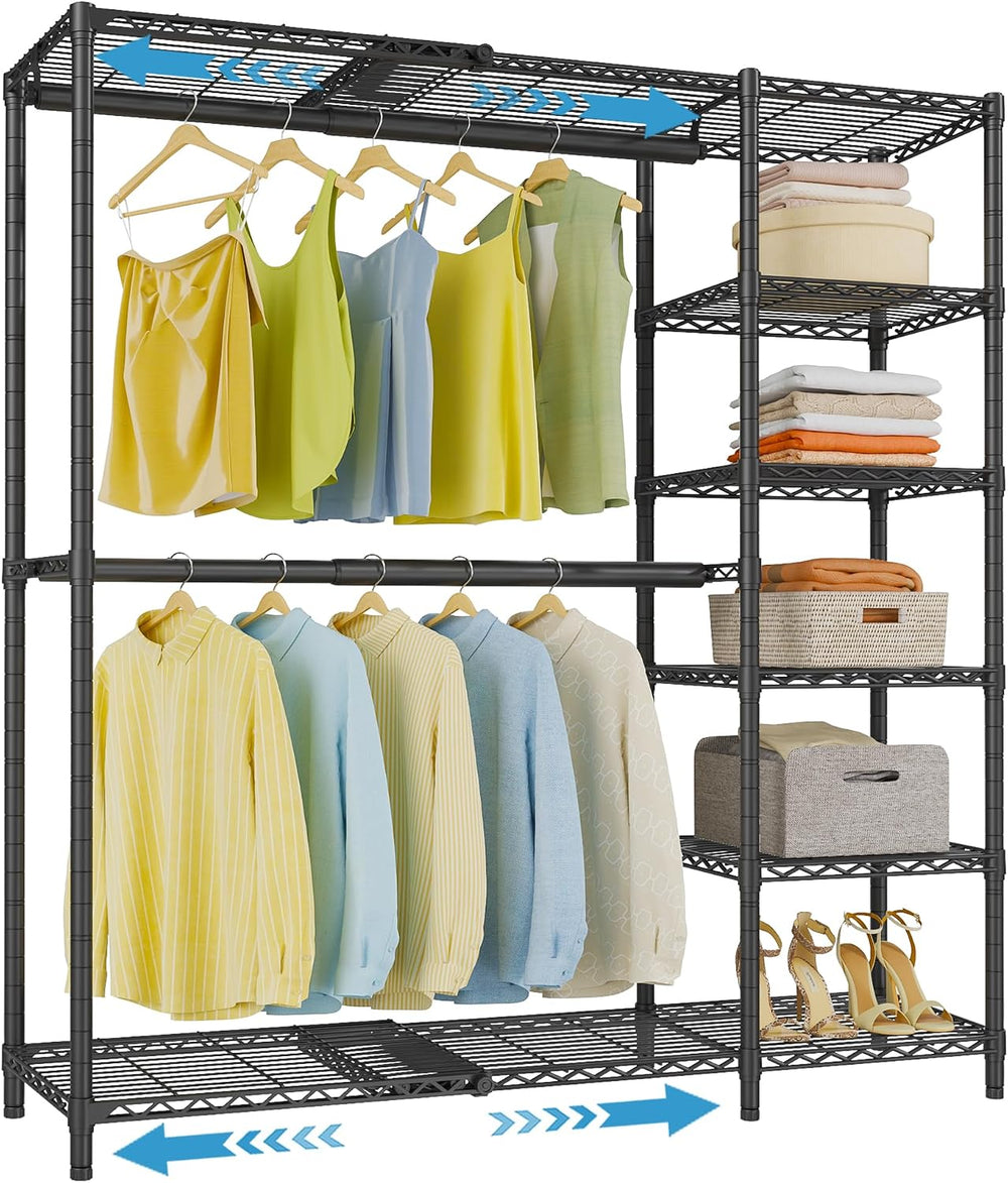 VIPEK X2 Expandable Clothes Rack Portable Closet Organizer System Black
