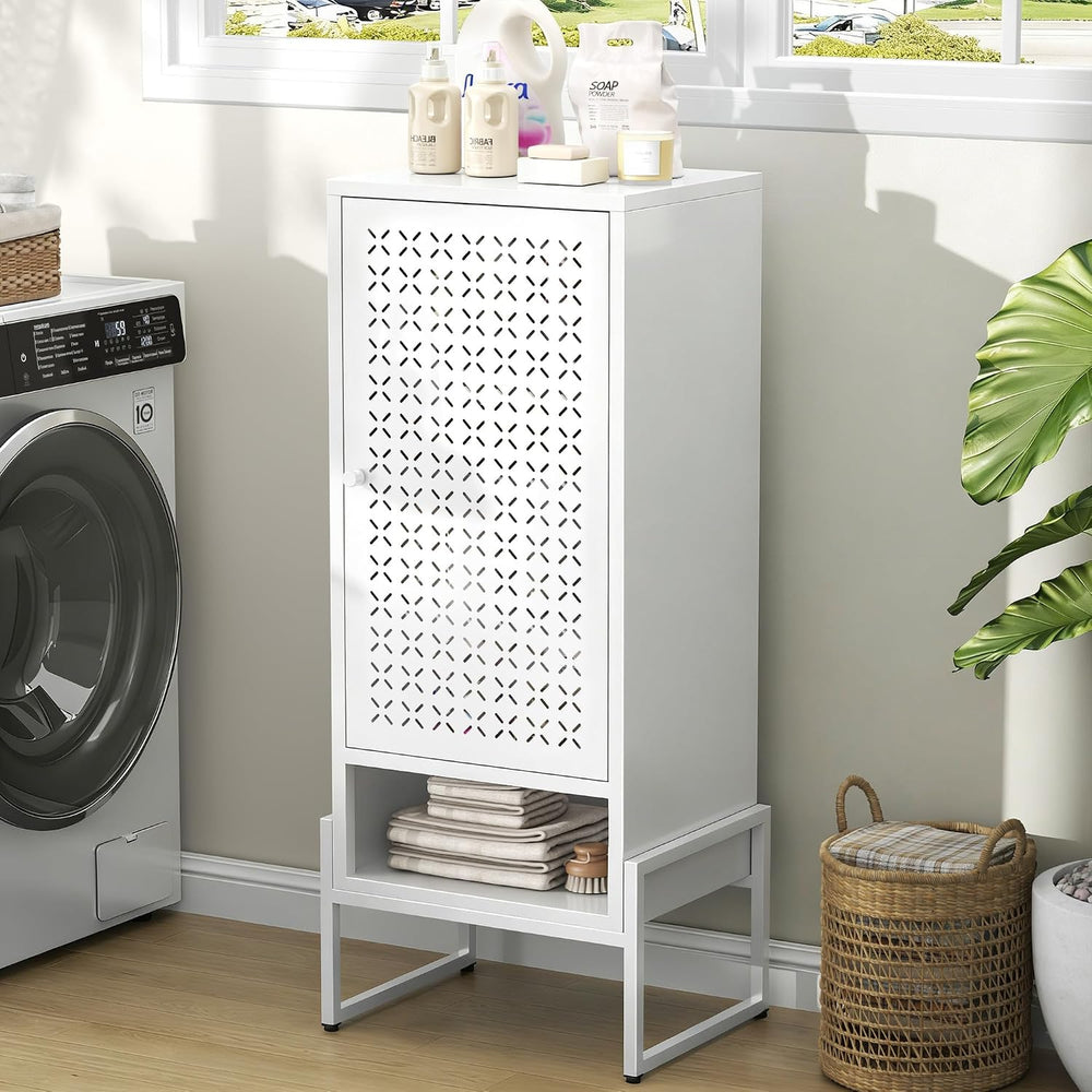 LEYNOT Metal Storage Cabinet with Door, 42.5" H Small Narrow Cabinet wit...