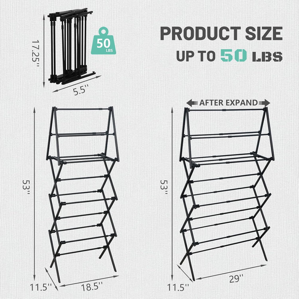 ZOES HOMEWARE 4 Tier Clothes Drying Rack Foldable | Foldable Clothing Drying ...
