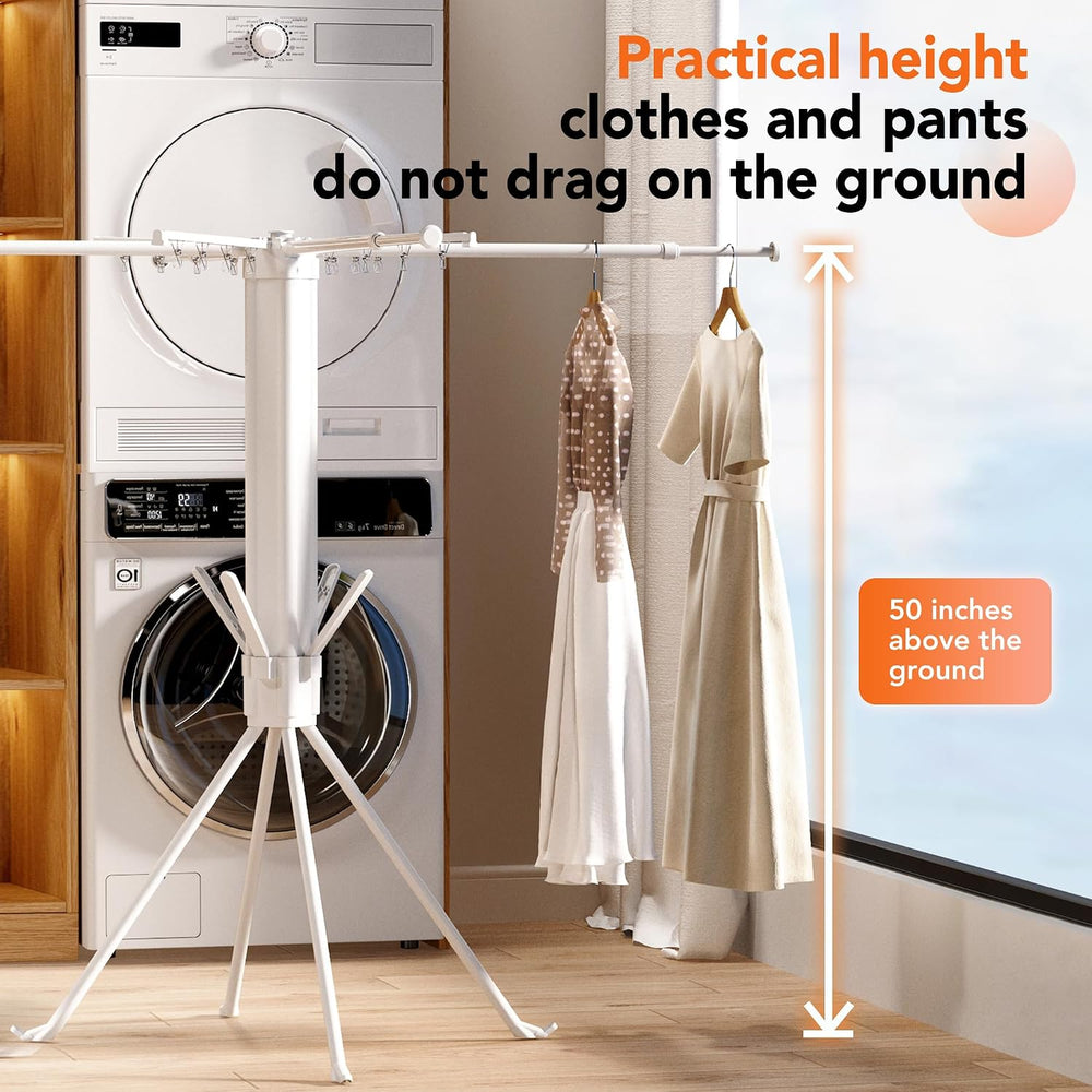 Foldable 4-Legged Clothes Drying Rack, Extra Stable Heavy Duty Laundry Drying...