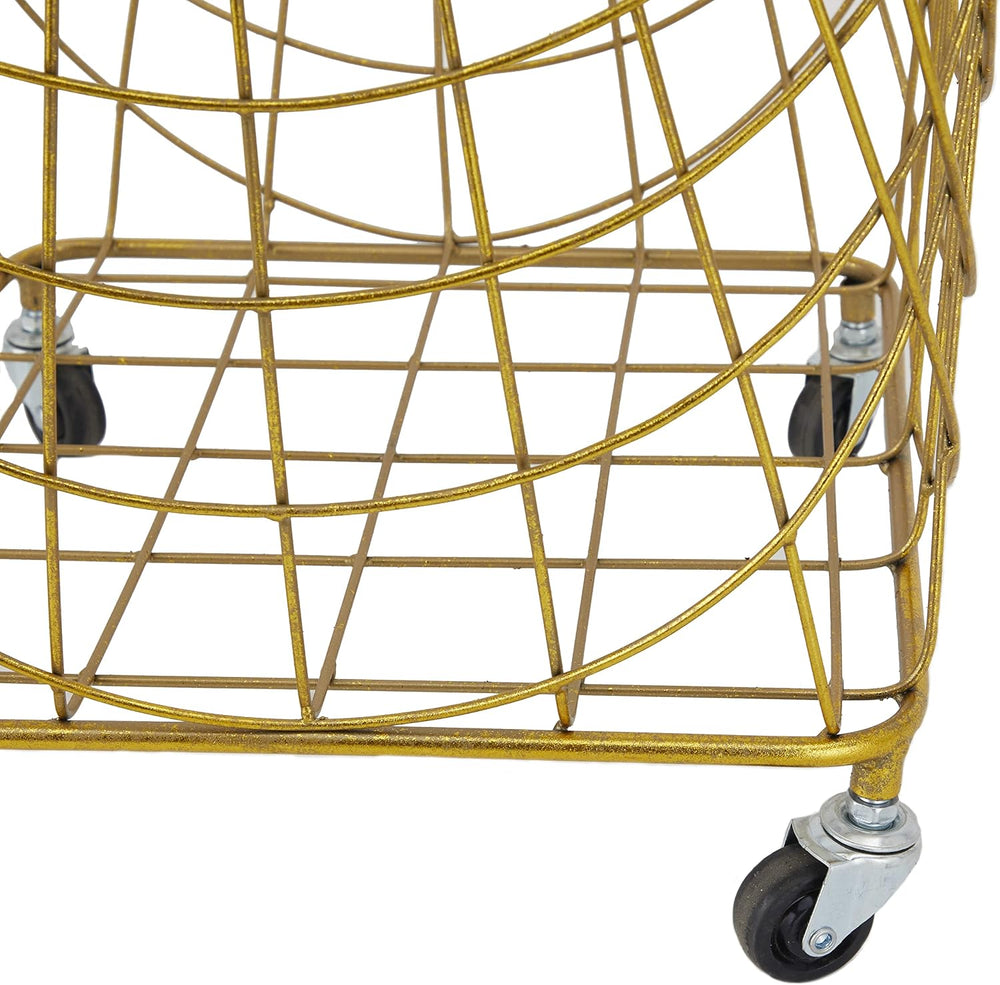 Deco 79 Metal Square Storage Cart with Wheels and Handles, 16" x 17&quot...