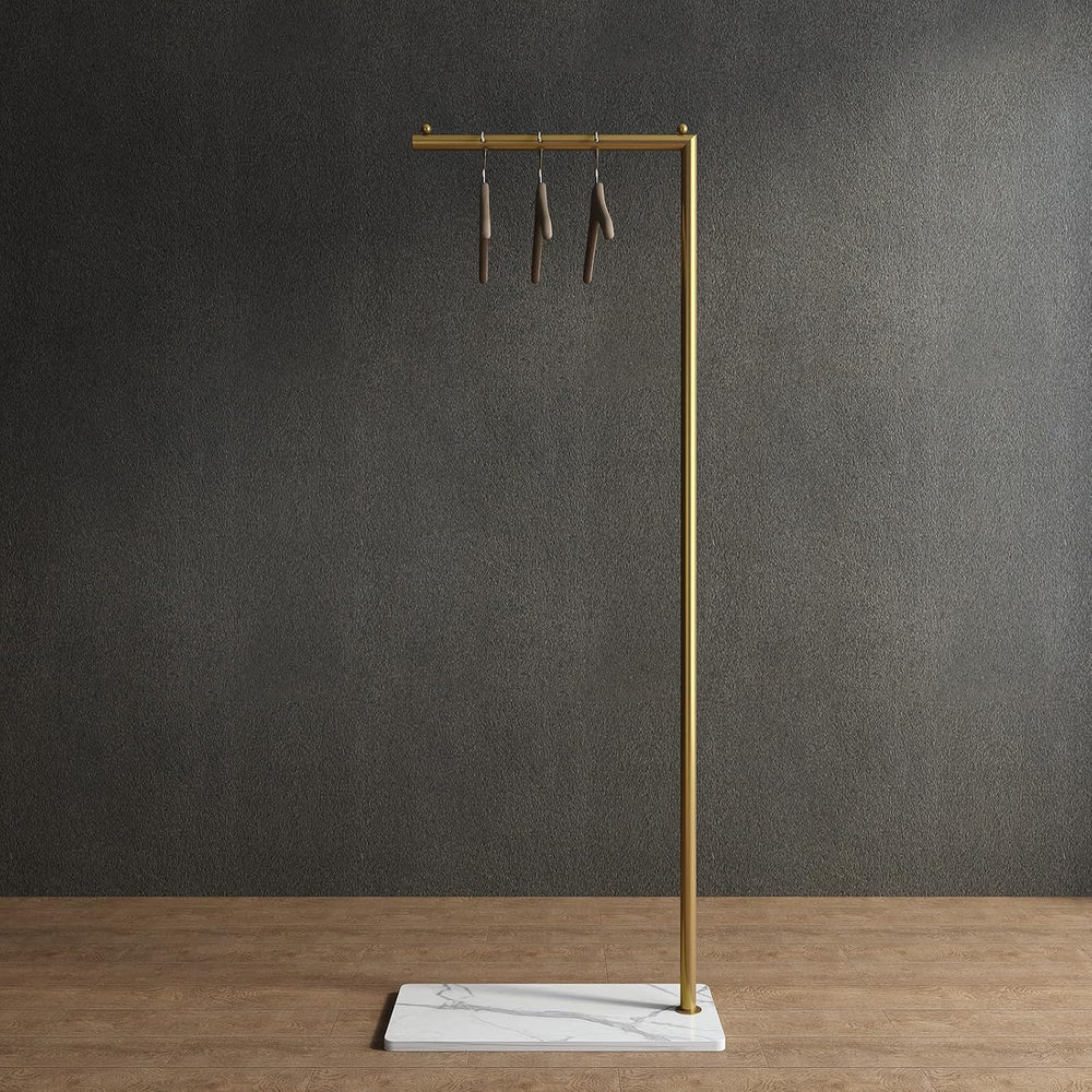 Gold clothing rack with Marble Base,Modern clothes racks for hanging clothes,...