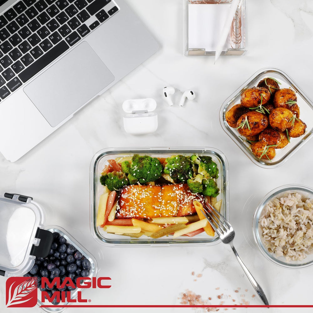 Magic Mill Premium Borosilicate Glass Food Storage Containers with lids Set |...