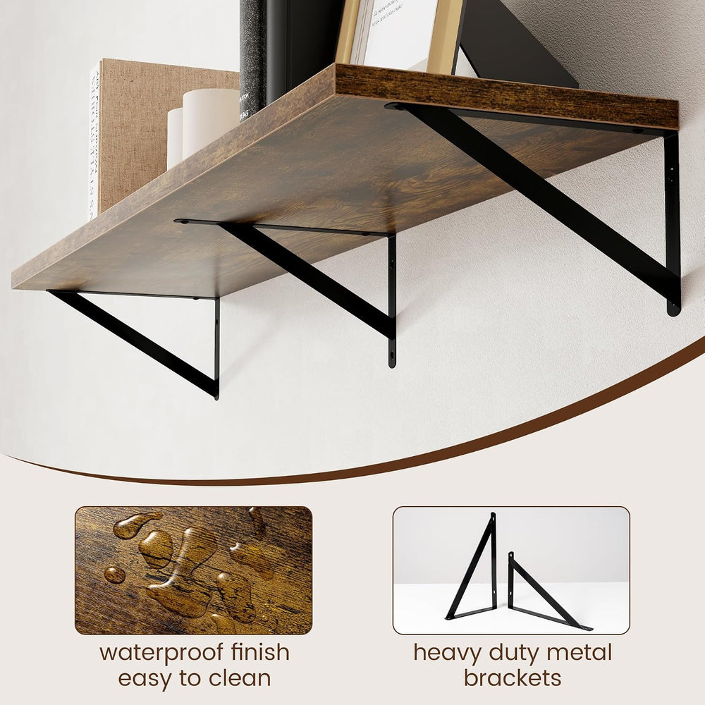 Axeman 12 Inch Deep Floating Shelves for Wall - 48 Inch Wide x 12 Inch Deep W...