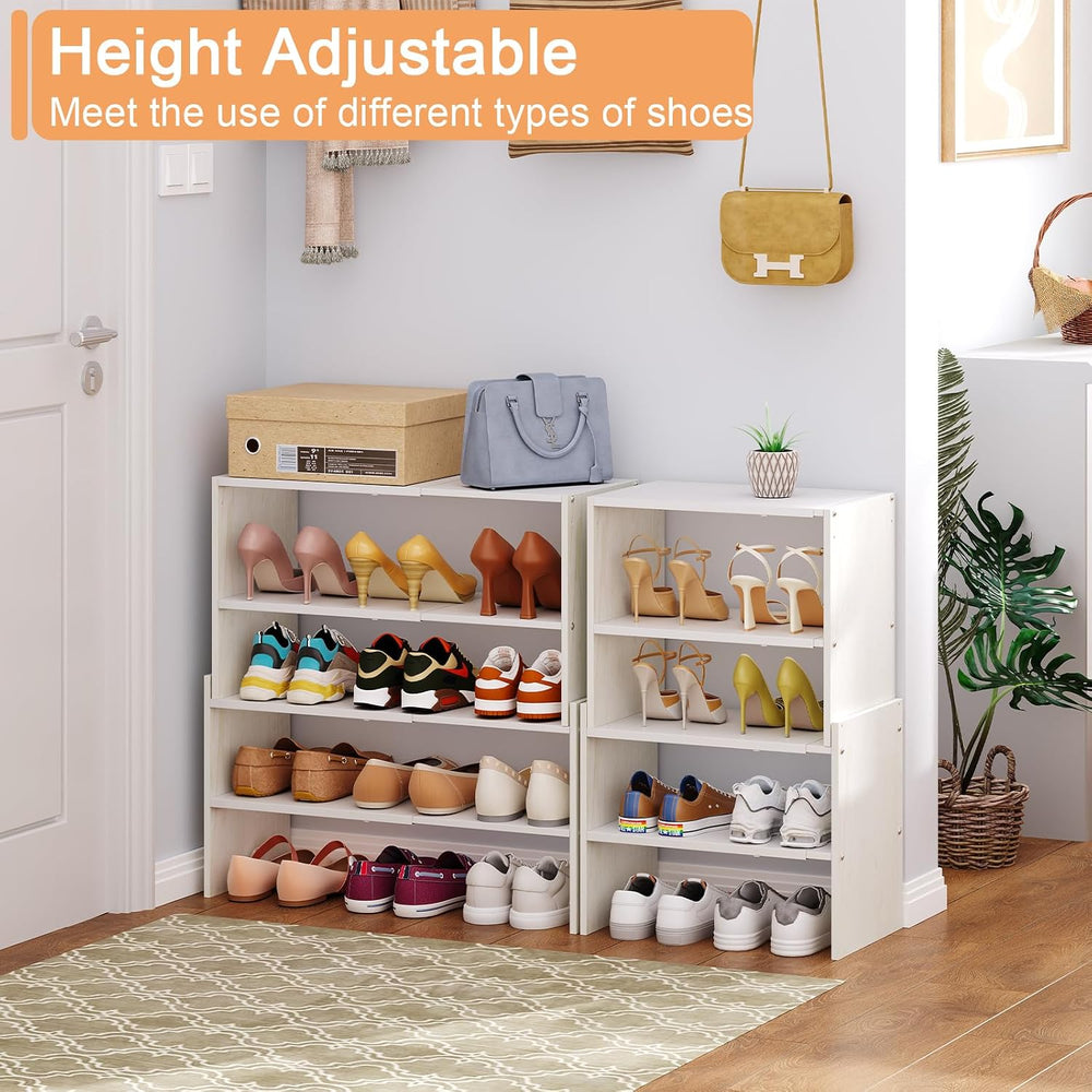 X-cosrack 2-Tier Shoe Rack Organizer for Closet, Expandable and Adjustable Wh...