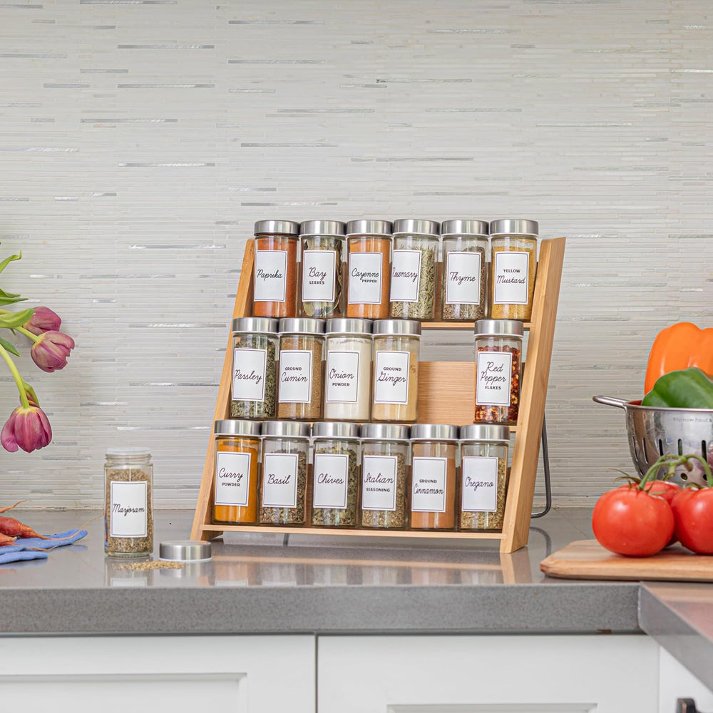 Orii 18 Jar Bamboo Compact Spice Rack with Spices Included & 5-Year Free ...