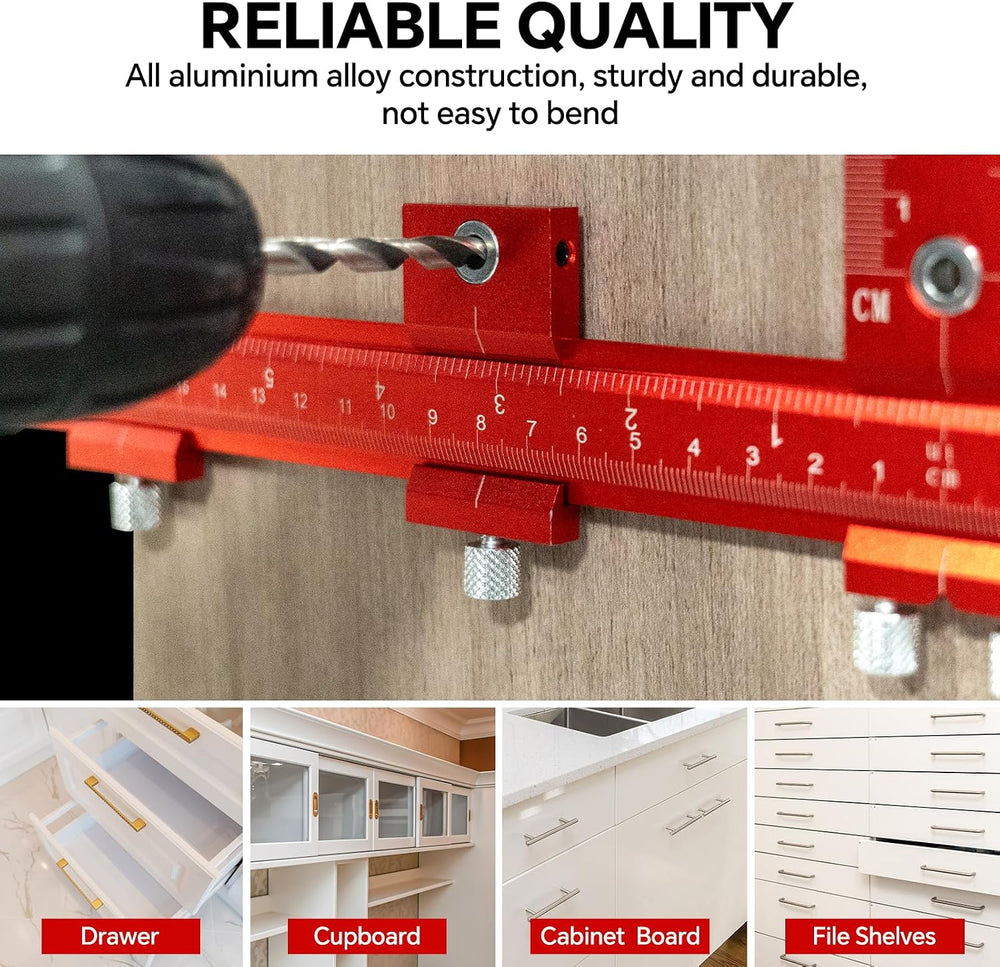 DOCXCDO Cabinet Handle Jig,Aluminum Cabinet Hardware Jig Tool for Handle