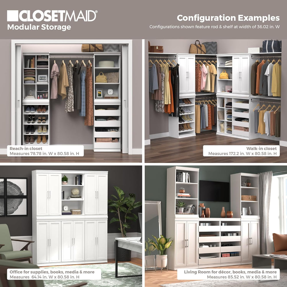 ClosetMaid Modular Storage Pair Set, 2 Glass Pane Doors, Wood Closet Organize...