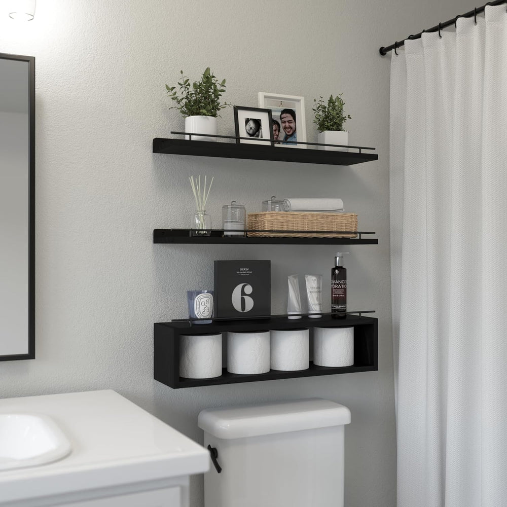 WOPITUES Floating Shelves for Wall 24 inch with Cube Shelf, Wall Shelves with...