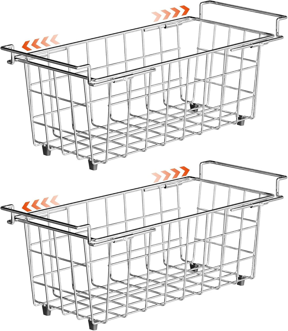 SANNO Chest Freezer Baskets, Stainless Steel Storage Organizer Bins with Stur...