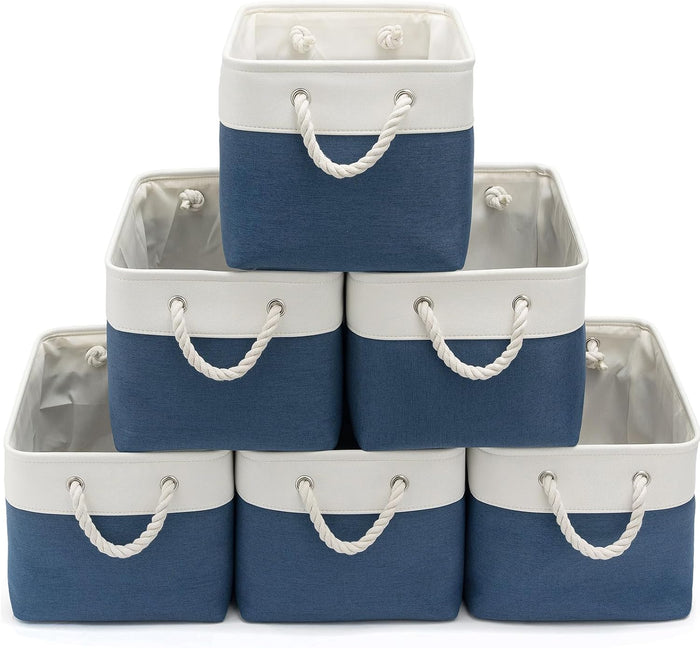 15x11x10 In Foldable Fabric Large Storage Bins with Handle 6 Pack