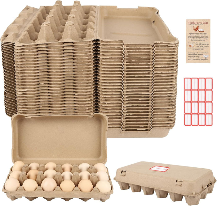 Egg Cartons 18 Count, 30 Pack 3x6 Grids Egg Cartons for Fresh Eggs, Sturdy Cardboard Eggs Storage Containers for Household, Kitchen, Farm, Market
