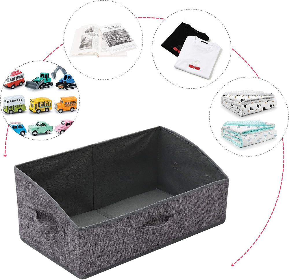 TENABORT 5 Pack Trapezoid Large Foldable Closet Storage Bins with Handle, Fab...