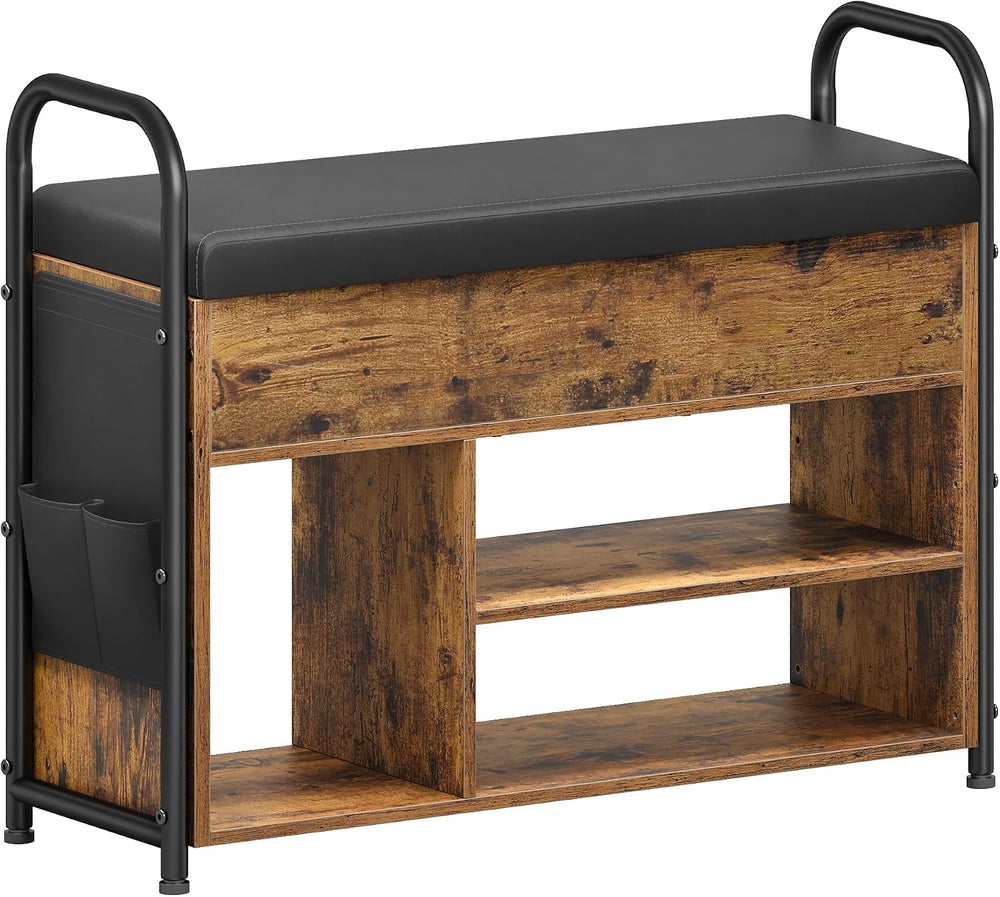 VASAGLE Shoe Bench, Shoe Rack, Inner Storage Under the Lid