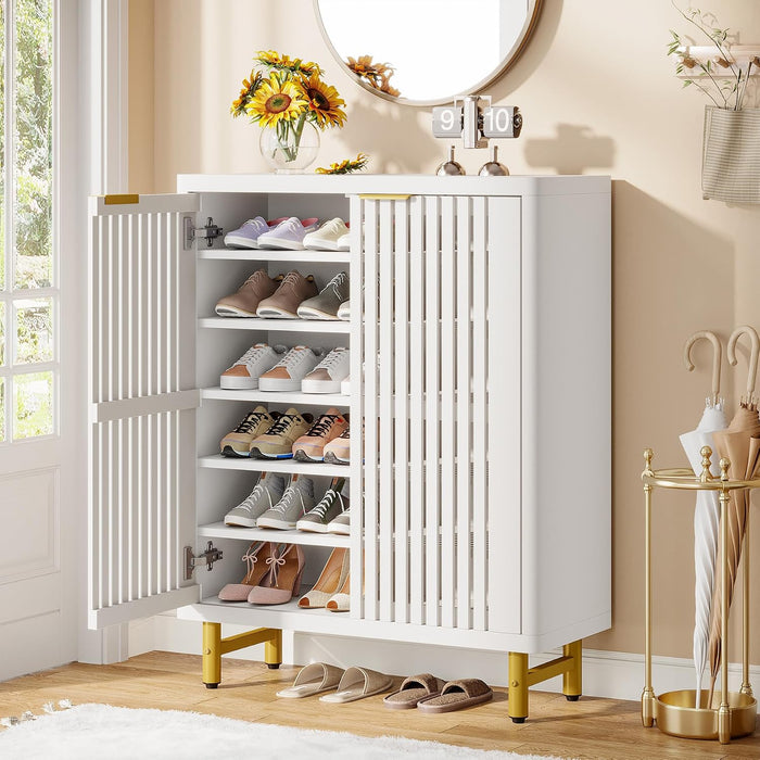 Tribesigns Shoe Cabinet with Shutter Doors