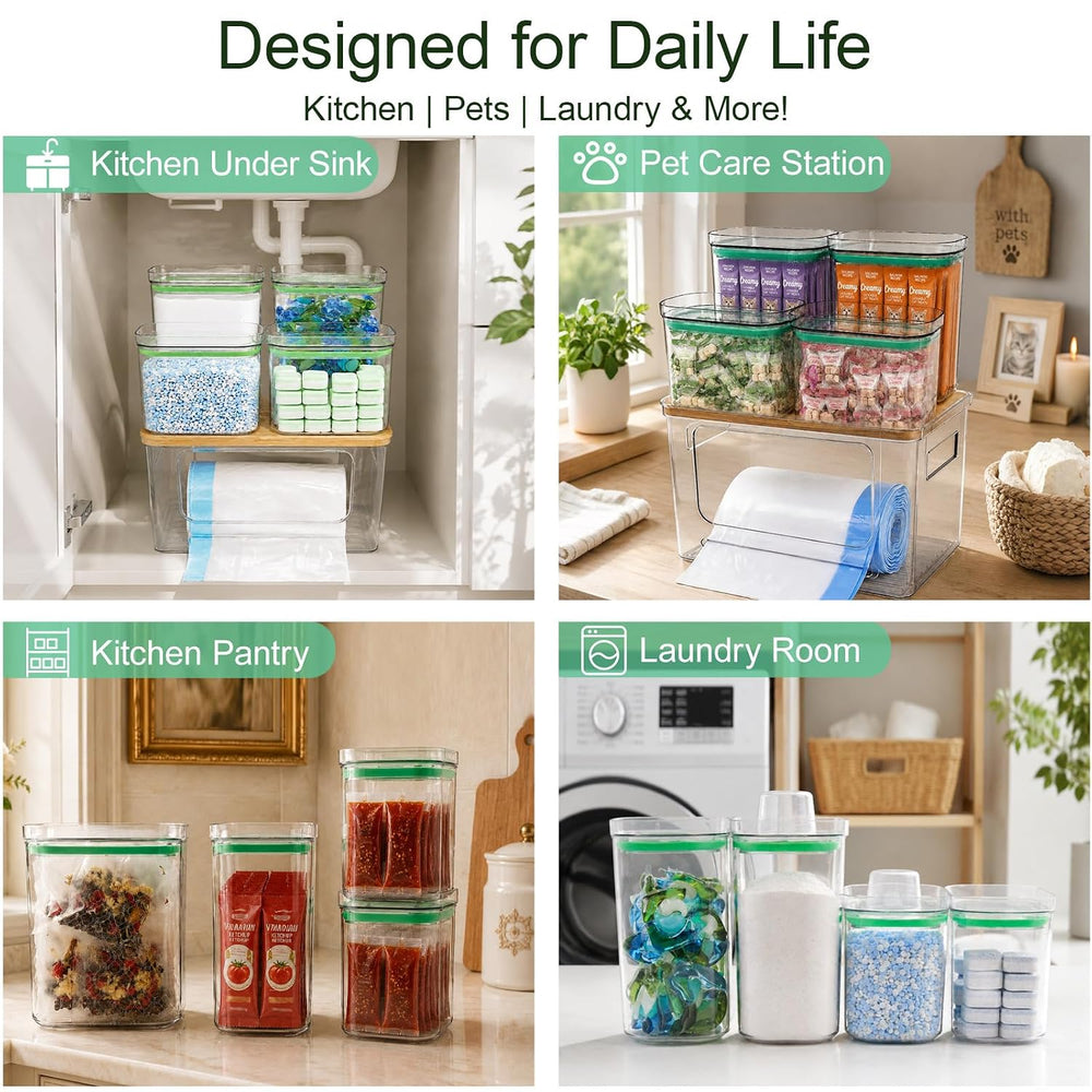 5-in-1 Trash Bag Dispenser, Laundry & Dishwasher Pods Storage Container