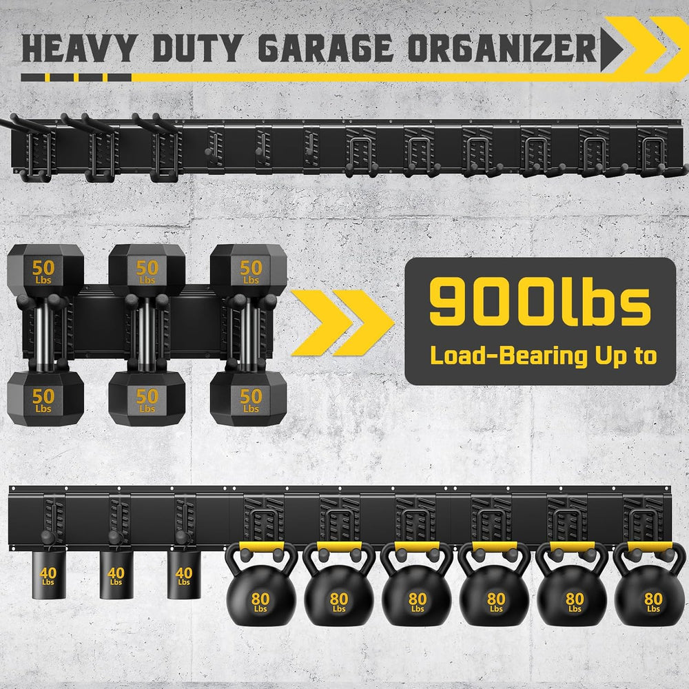64" Garage Wall Tool Organizer, 900 Lbs Heavy Duty Steel Garden Tool Sto...