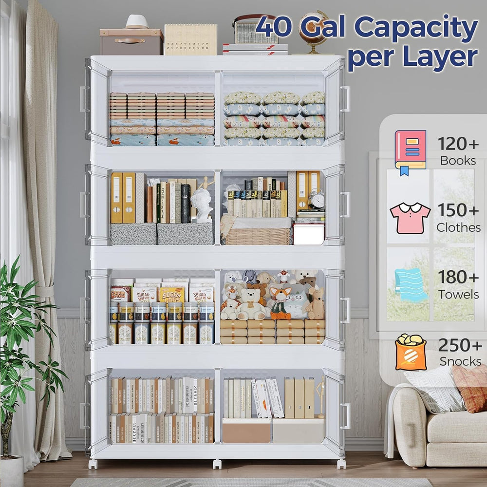 120GAL Extra Large Storage Bins with Lid, 480Qt Stackable Closet Organizers a...