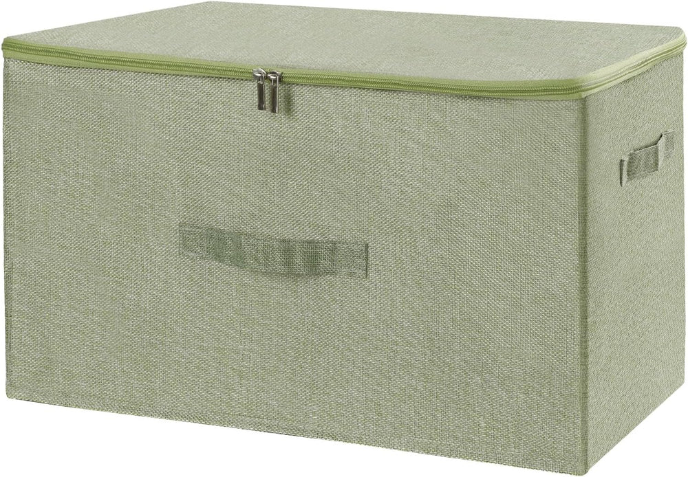 ANMINY Fabric Storage Bins with Zipper Lids, 20"x15"x12", Gree...
