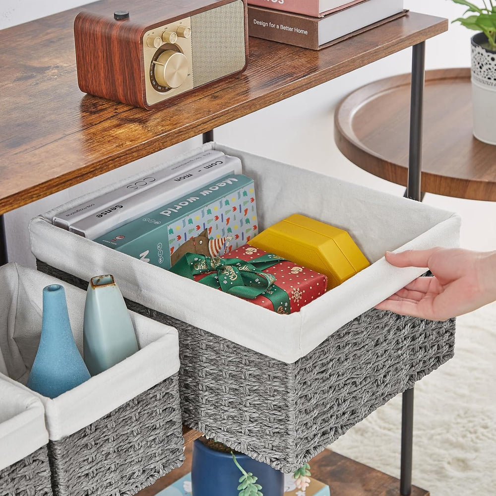 Vagusicc Wicker Basket, Set of 3 Hand-woven Storage Baskets for Organizing, D...