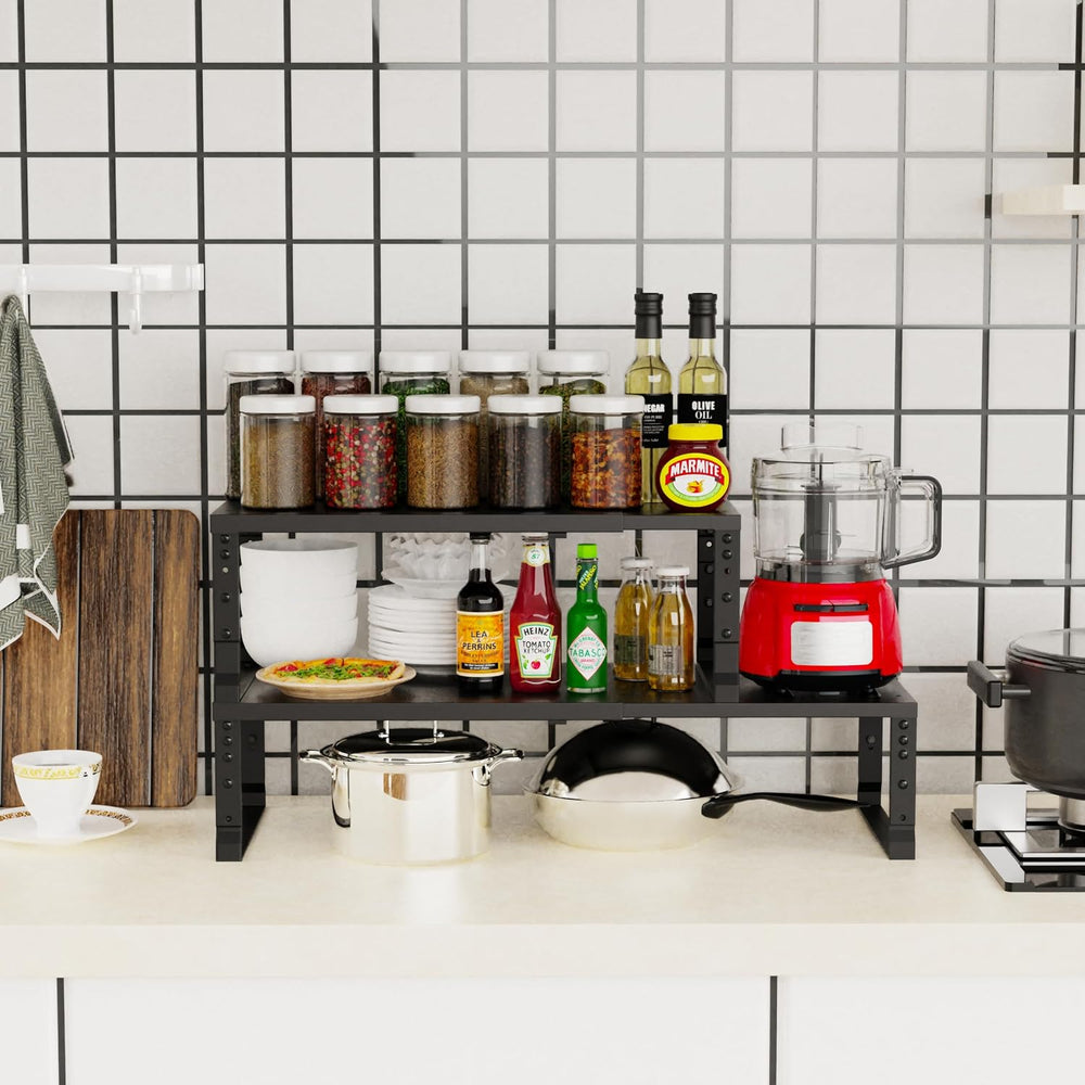 Jojocross Expandable Stackable Spice Rack Organizer for Kitchen Cabinet,Adjus...