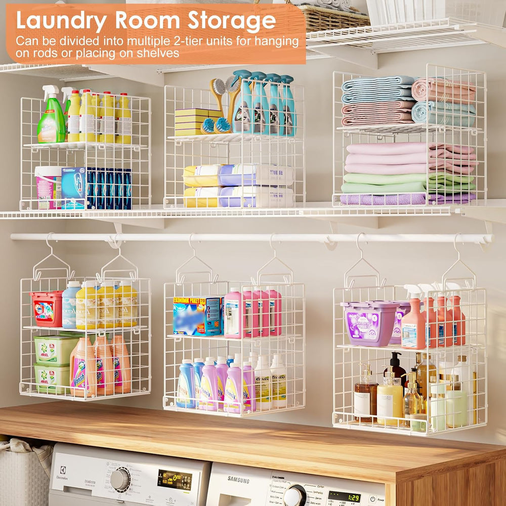 Yuyetuyo 6 Tier Raised-Height Hanging Closet Organizer, Stackable Sweater Org...