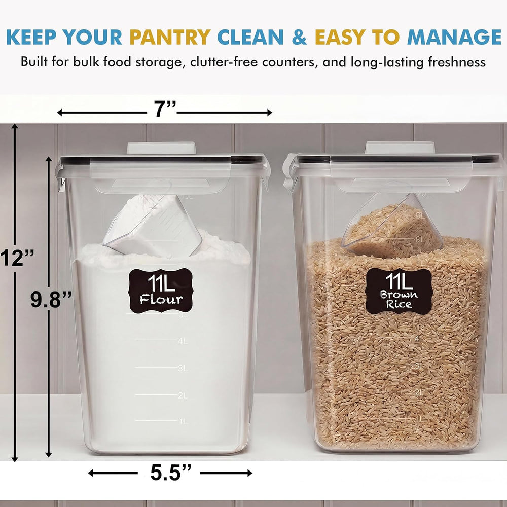 Shazo 2 PC (11L | 372 oz) Flour Sugar Storage Containers with Spout Lid &...