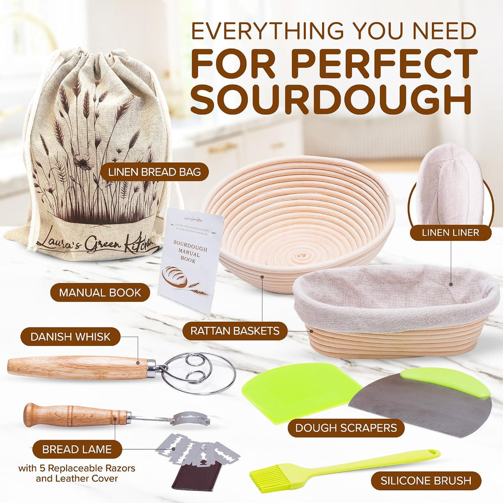 Laura's Green Kitchen Complete Sourdough Starter Kit – Sourdough Bread Ba...