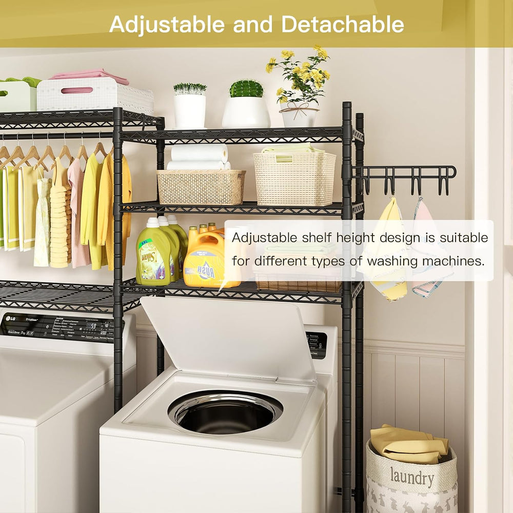 Ulif 65.3"W x 13.4"D x 77.5"H Clothes Drying Rack Over Washer ...