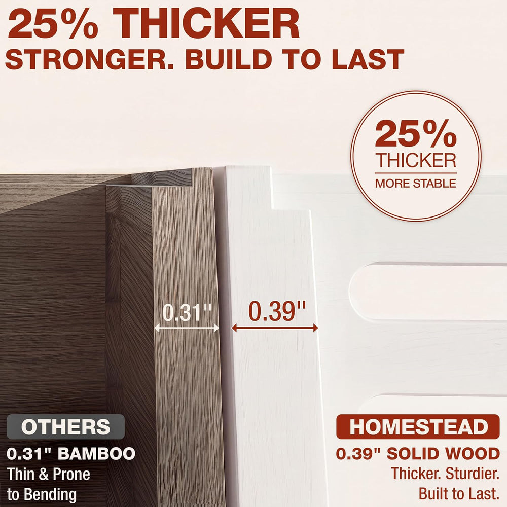 HOMESTEAD Stackable Solid Wood Storage Bins for Kitchen Pantry & Countert...