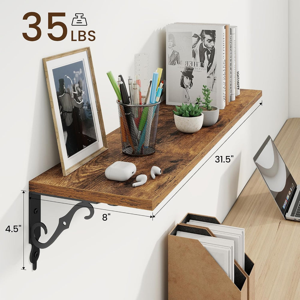 RICHFOCUS Floating Shelves for Wall Decor, 31.5W x 8D Shelves Set of 2, 8&quo...