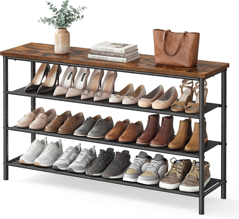 SONGMICS HOME 4-Tier Shoe Rack, Free Standing Shoe Storage Organizer, 12 x 47...
