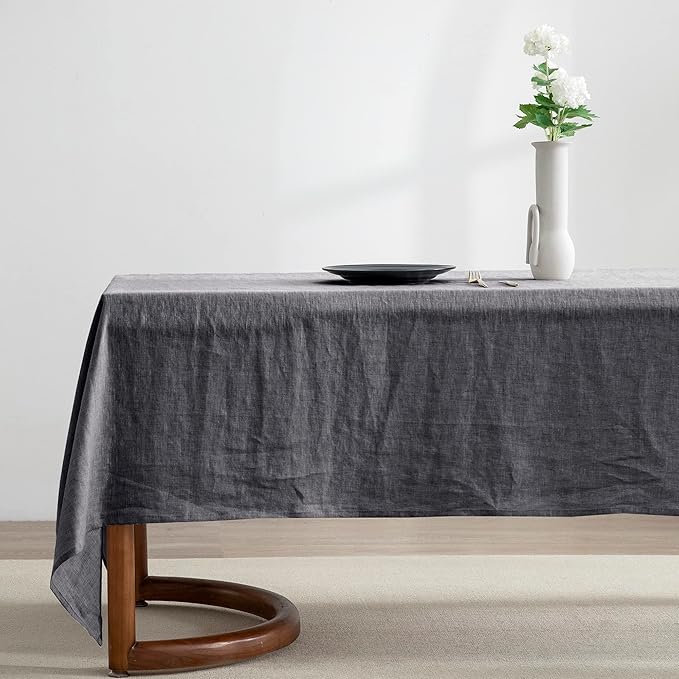 EVERLY 100% Pure Linen Rectangle Tablecloths 60x108Inches for Dining,Buffet P...