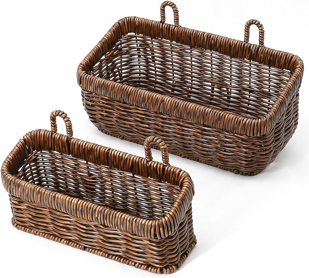 AceList Wall Hanging Basket, Boho Style Hand-Woven Hanging Storage Baskets - ...