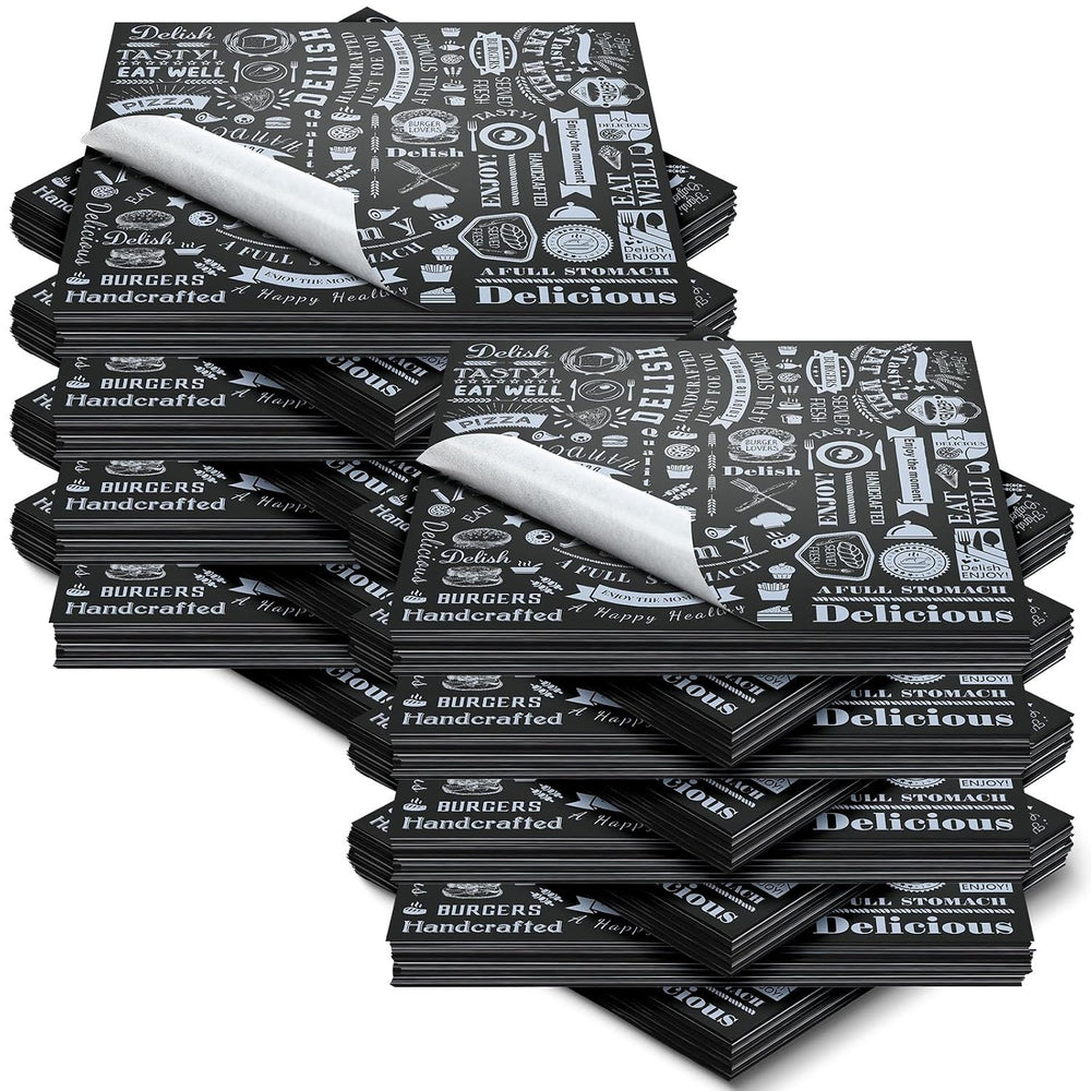 Outus 1400 Pcs 12 x 12 Inch Deli Wax Paper Sheets, Black
