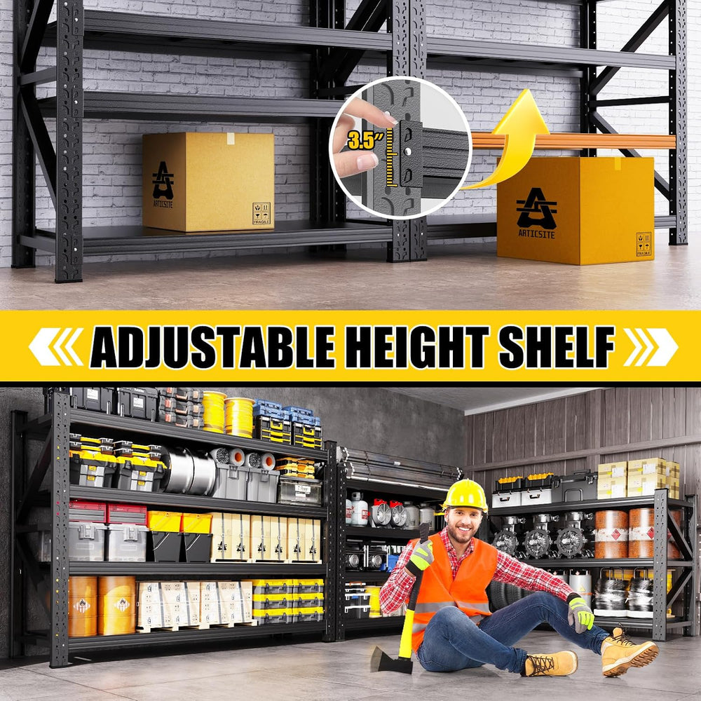 2-Pack 5000LBS Heavy Duty Garage Shelving for Warehouse & Large Storage O...