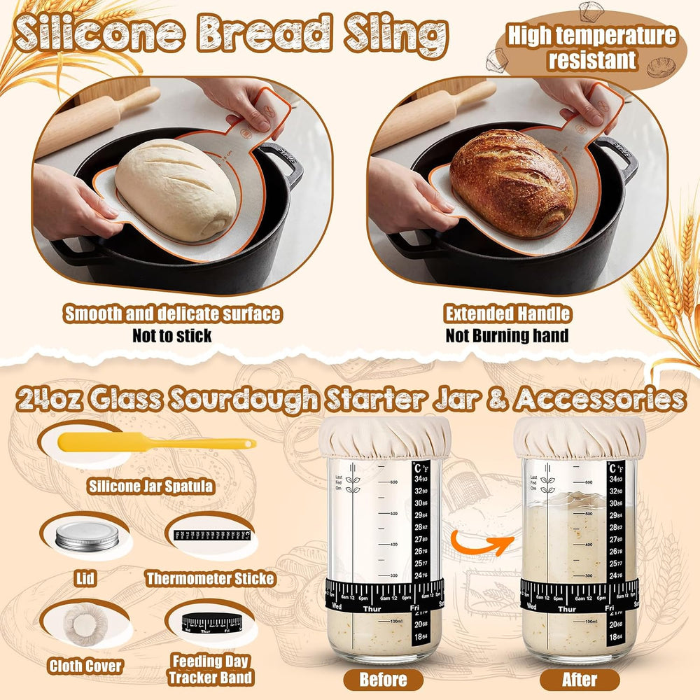Nitial Sourdough Bread Baking Kit with Proofing Baskets