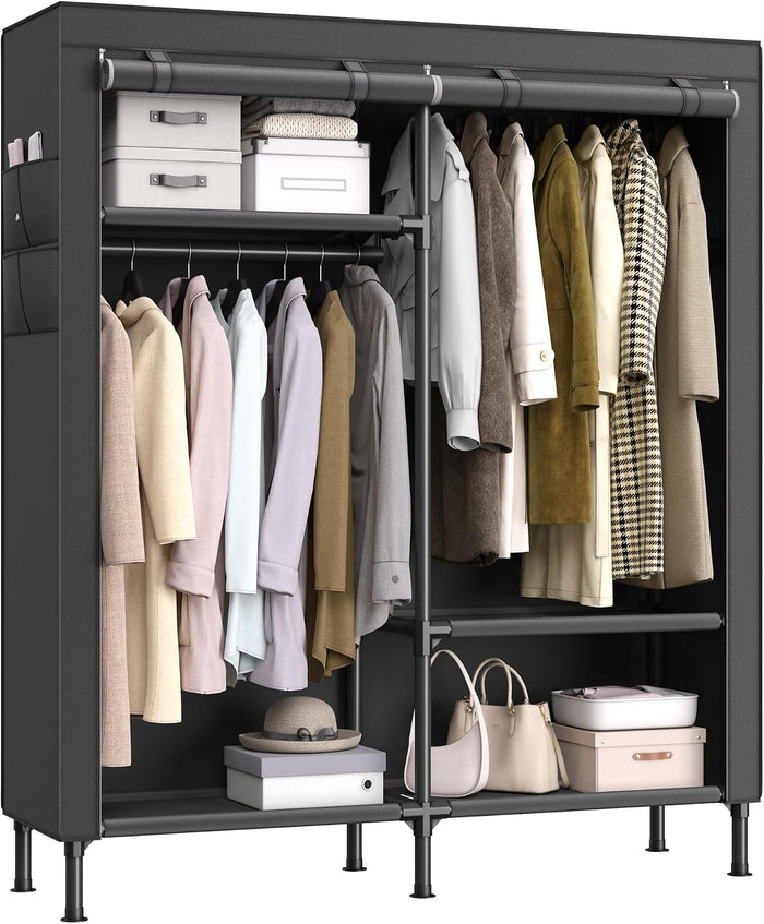 SONGMICS Clothes Rack, Heavy-Duty Wardrobe Closet Organizer