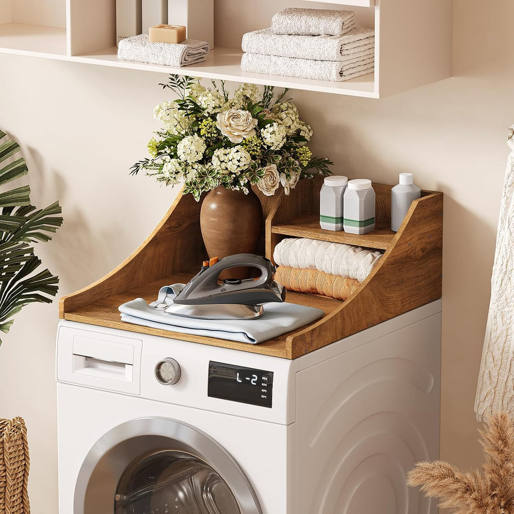 27'' Washer Dryer Countertop with Shelf, 2-Tier Laundry Countertop fo...