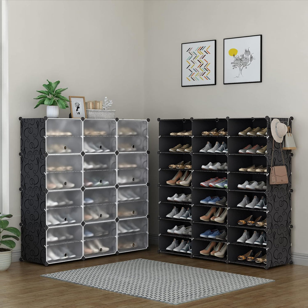 HOMIDEC Shoe Rack Organizer 48 Pair Modular Shoe Storage Cabinet for Closet