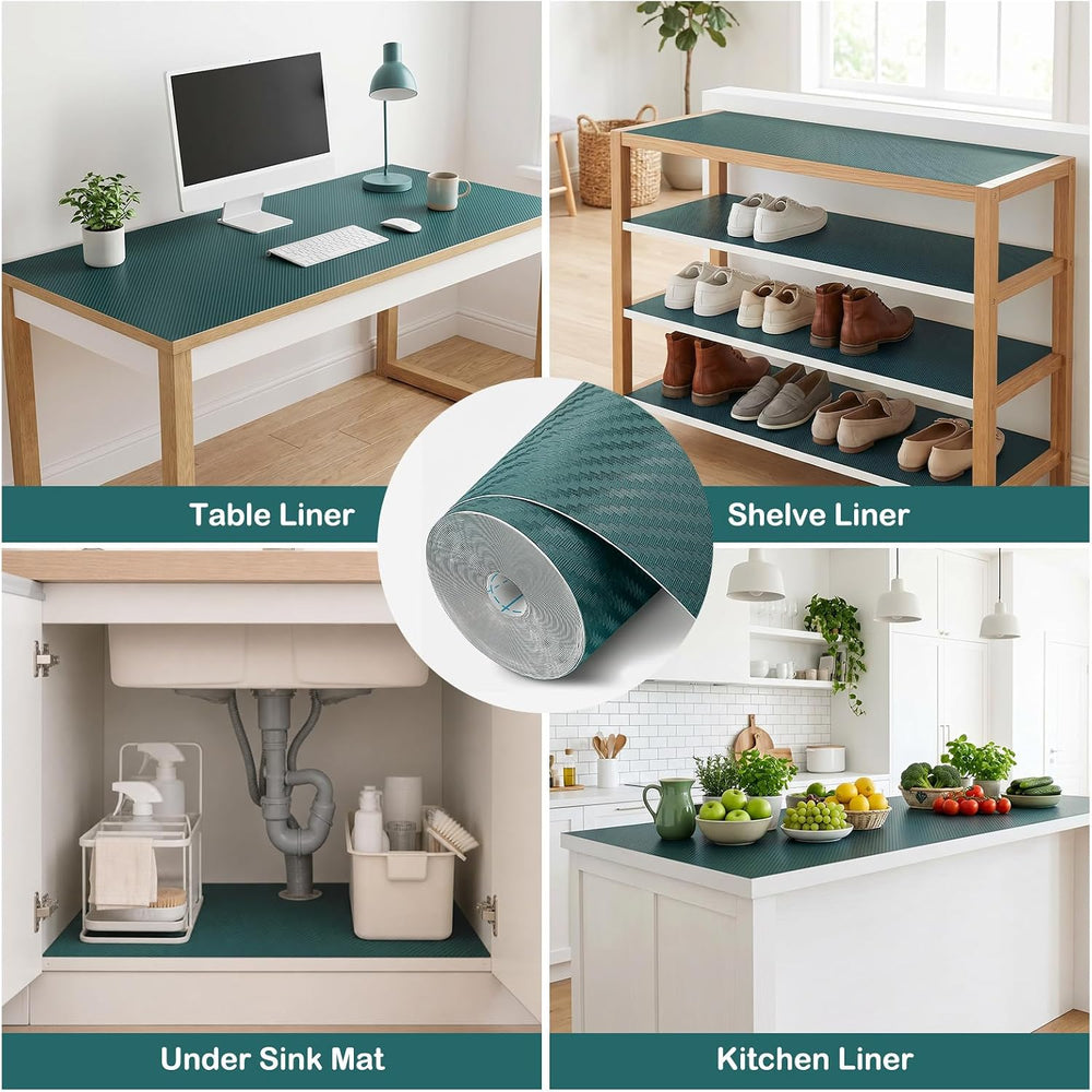 Self-Adhesive Shelf Liner Kitchen Liner, Waterproof Backed Paper Easy Peel an...