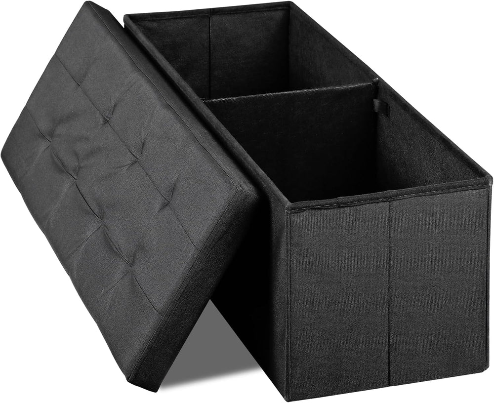SUPER DEAL 43 Inches Storage Ottoman Bench, Folding Footrest with Padded Seat...