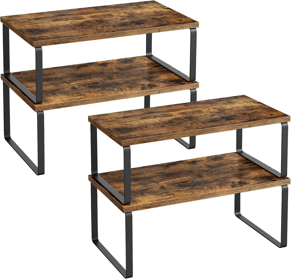 SONGMICS Cabinet Organizer Shelf, Set of 4 Spice Rack, Kitchen Storage