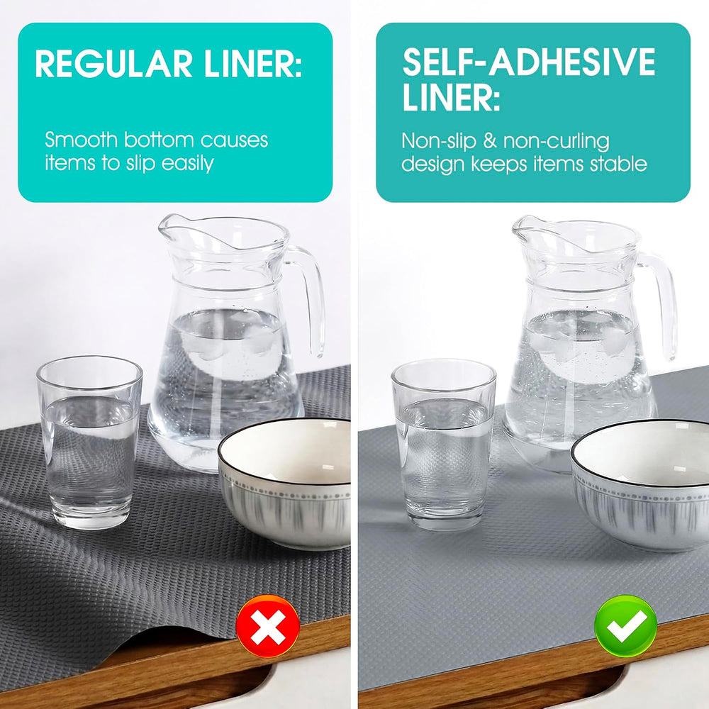 Self-Adhesive Large Cabinet Liner: 24" W x 290" L Peel and Stick No...