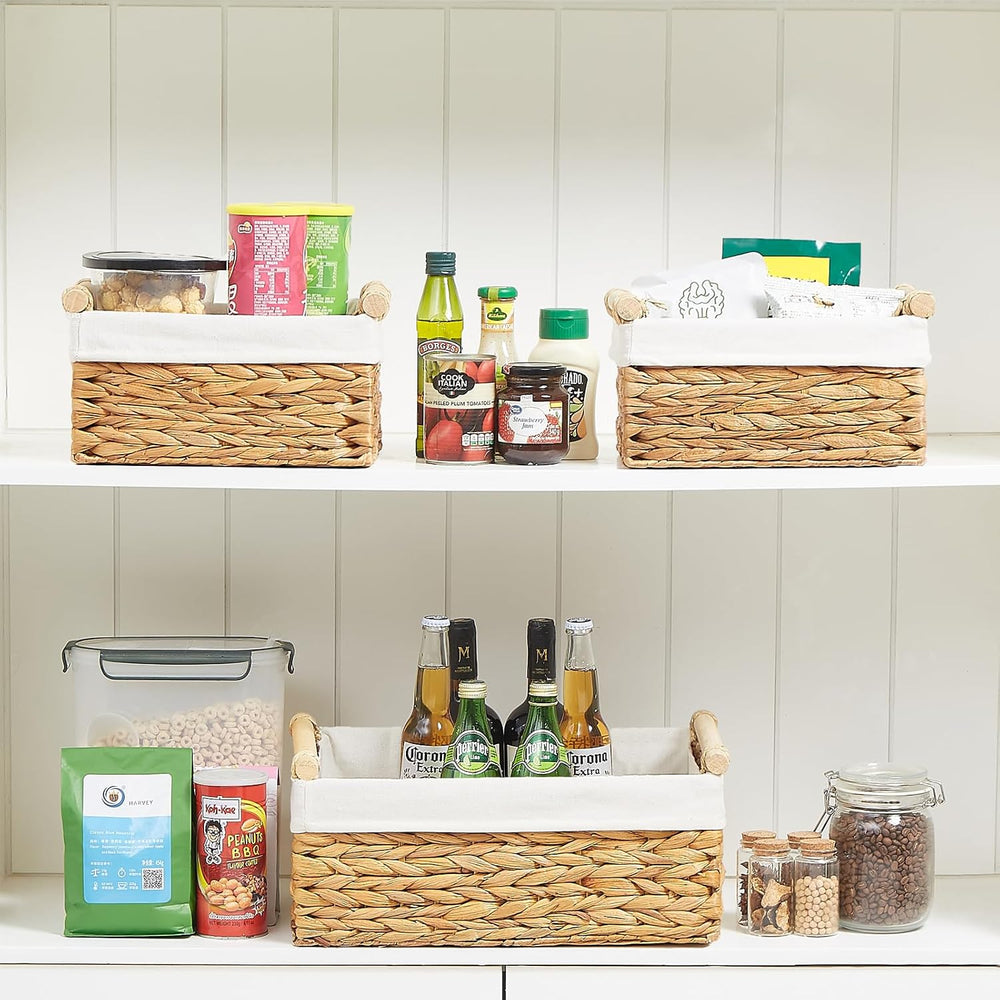 Vagusicc Wicker Storage Basket, 3-Packs Water Hyacinth Storage Baskets for Or...