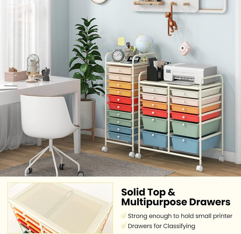 Giantex 12 Drawer Rolling Storage Cart Tools Scrapbook Paper Office School Or...