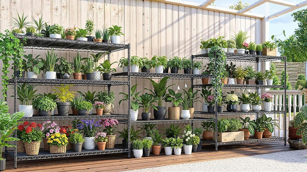 5 Tier Wire Shelving 2 Pack | 55”W Storage Shelves Heavy Duty | Rolling Wire ...